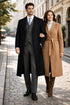 Mens Peaky Blinders Costume Thomas Shelby Grey Vested Suit with Black Overcoat & Hat