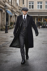 Mens Peaky Blinders Costume Thomas Shelby Suit & Overcoat