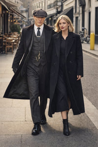 Mens Peaky Blinders Costume Thomas Shelby Suit & Overcoat