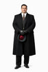 Mens Peaky Blinders Costume Thomas Shelby Vested Suit & Black Overcoat