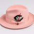 Pink Dress Hat 1920s Fedora Style - Mens Narrow Brim Crushable Wool Dress Hat Trilby Fedora in Pink
