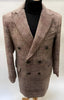 Mens Plaid Overcoat - Wool Peacoat - Plaid Topcoats Rust Brown