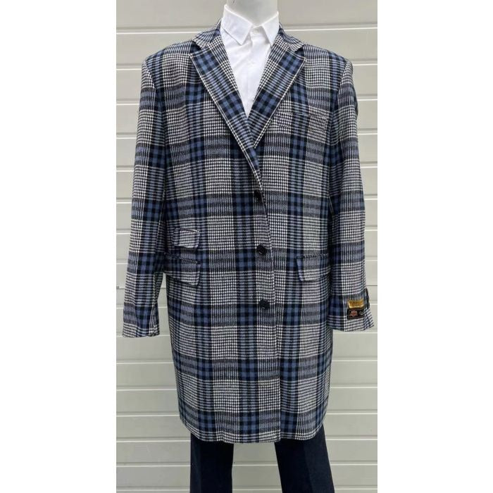 Mens Peacoat - Plaid Overcoats - Carcoat Grey USA Men's Outlet main image 0