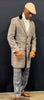 Mens Plaid Overcoat in Beige