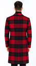 Mens Plaid Overcoat - Wool Peacoat - Red Plaid Topcoats