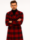 Mens Plaid Overcoat - Wool Peacoat - Red Plaid Topcoats