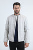 Mens Platini Western Leather Jacket - Vintage Cowboy Style in Color Bone