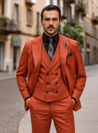 Premium Red Groom Suit – Stylish Men’s 3-Piece Wedding Attire