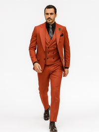 Premium Red Groom Suit – Stylish Men’s 3-Piece Wedding Attire