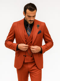 Premium Red Groom Suit – Stylish Men’s 3-Piece Wedding Attire