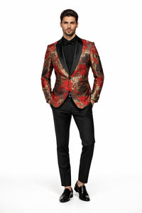 Mens Red and Gold Dinner Jacket - Mens Evening jackets - Tuxedo Dinner Jacket