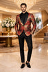 Mens Red and Gold Dinner Jacket - Mens Evening jackets - Tuxedo Dinner Jacket
