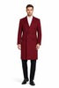 Mens Full Length Wool and Cashmere Overcoat - Winter Topcoats - Red Coat