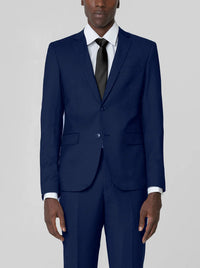 Mens Two Button Royal Blue Birdseye Suit