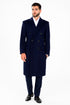 Mens Full Length Wool and Cashmere Overcoat - Winter Topcoats - Blue Coat