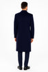 Mens Full Length Wool and Cashmere Overcoat - Winter Topcoats - Blue Coat