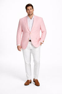 Mens Seersucker ~ Sear Sucker Two Button Pink Blazer