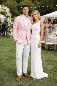 Mens Seersucker ~ Sear Sucker Two Button Pink Blazer