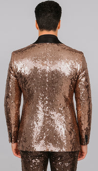 Mens Sequin Suit - Sparkly Suit - Rose Gold Glitter Suit