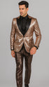 Mens Sequin Suit - Sparkly Suit - Rose Gold Glitter Suit