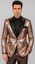 Mens Sequin Suit - Sparkly Suit - Rose Gold Glitter Suit