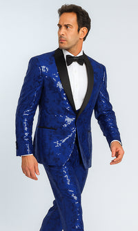 Mens Sequin Suit - Sparkly Suit - Royal Blue Glitter Suit