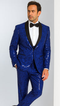 Mens Sequin Suit - Sparkly Suit - Royal Blue Glitter Suit