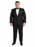 Mens Designer Kenneth Cole Slim Fit One Button Peak Tuxedo in Black - Mens Slim Fitted Tuxedo