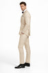 Men's Slim Fit Shiny Paisley Prom & Wedding Beige Suit
