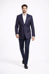 Mens Slim Fit Two Button Sport Coat Purple and Blue Blazer