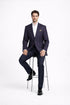 Mens Slim Fit Two Button Sport Coat Purple and Blue Blazer