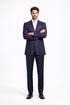 Mens Slim Fit Two Button Sport Coat Purple and Blue Blazer