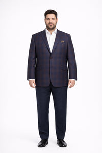 Mens Slim Fit Two Button Sport Coat Purple and Blue Blazer