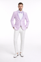 Mens Slim Fit Wedding & Prom Tonal Paisley Lavender Tuxedo Jacket