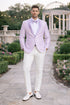 Mens Slim Fit Wedding & Prom Tonal Paisley Lavender Tuxedo Jacket