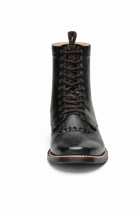 Mens Square Toe Lace Up Boots