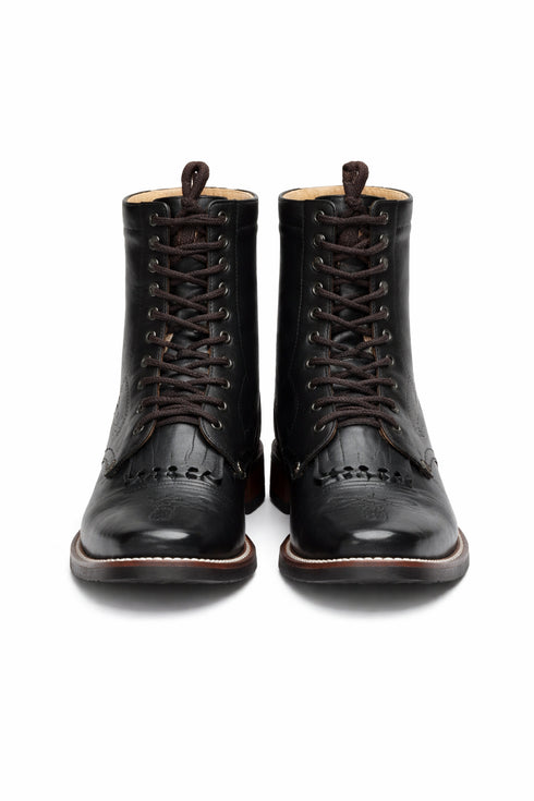 Mens Square Toe Lace Up Boots