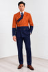 Mens Statement 100% Wool Modern Fit Double Breasted Suit - Two Tone Jacket in Many Colors