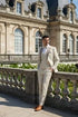 Mens Tan Tuxedo - Beige Suit "Flare" Ecru 1-Button Peak Tuxedo (4-Piece Set)