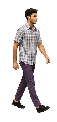 Mens Textured Plaid Walking Suit in Lavender/Off White by Dreams by Zacchi – 2 Piece Leisure Outfit-matching-shirt-and-pants-$99