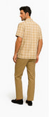 Mens Textured Plaid Walking Suit in Tan/cream by Dreams by Zacchi – 2 Piece Leisure Outfit with Matching Shirt and Pants - $99