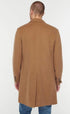 Men's Three Button Notch Lapel Wool-Cashmere Toffee Topcoat