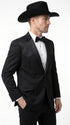 Mens Traditional Black Western Tuxedo Suit – 2 Piece Cowboy Formal Suit with Western Yoke Sport Coat & Matching Black Pants