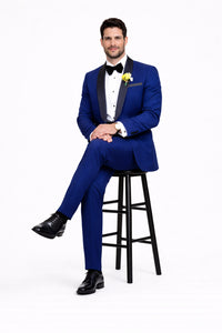 Men's tuxedo Black Shawl Lapel Royal Blue Dress Suits for Men