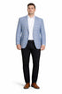 Men's Two Button Business Casual Double Blue Windowpane Sport coat