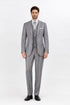 Mens Two Button Classic Fit Vested Light Grey Suit