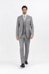 Mens Two Button Classic Fit Vested Light Grey Suit