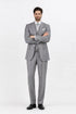 Mens Two Button Classic Fit Vested Light Grey Suit