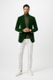 Mens Two Button Modern Fit Hunter Green Velvet Blazer