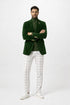 Mens Two Button Modern Fit Hunter Green Velvet Blazer